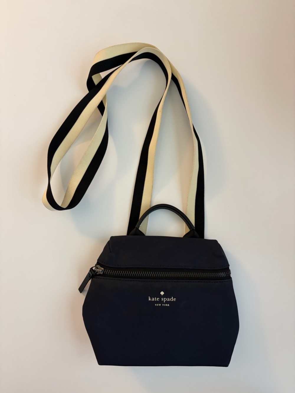 kate spade Navy Crossbody Bag/mini backpack with Striped Strap